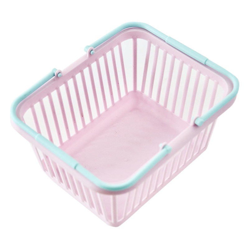 [Cesta de almacenamiento de escritorio lindo INS] Mini Papelería para estudiantes titular de la pluma cosméticos que organizan la cesta de almacenamiento portátil