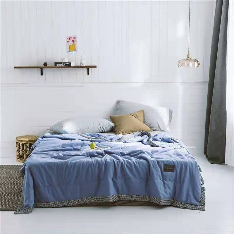 水洗棉純色夏被夏季禮品空調被素色被子單雙人禮盒裝夏涼被芯批發