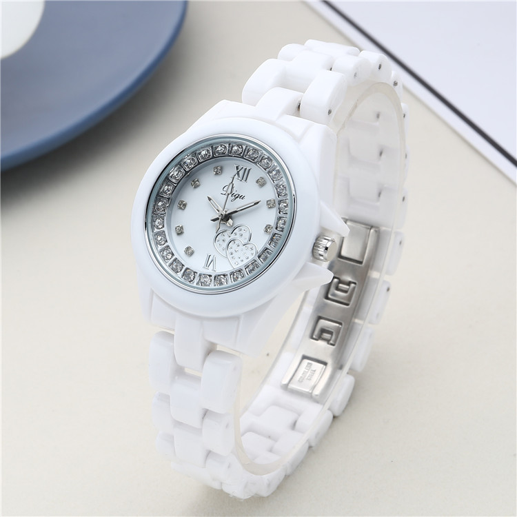 Classic waterproof fashionable trend white women's watch