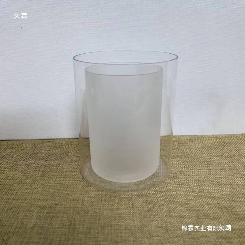 透明玻璃灯罩直筒E27螺口灯罩磨砂半透明新中式吊灯壁灯白色灯罩