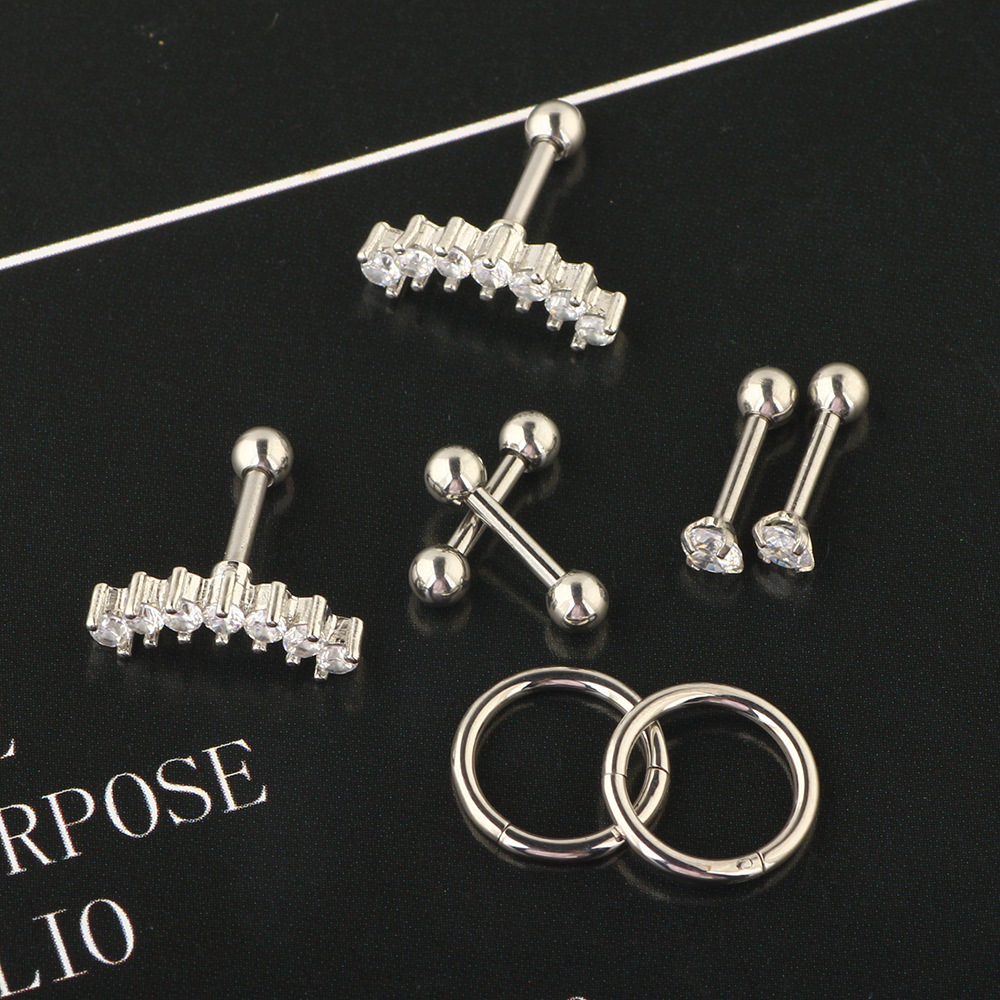 Pointed titanium steel lip stud product view