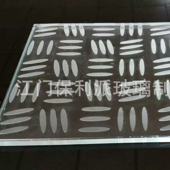 厂家生产防滑夹胶玻璃 防滑台阶玻璃 楼梯地面专用凹凸纹压花玻璃