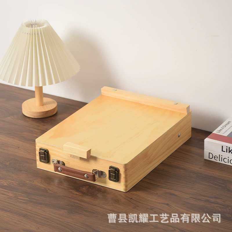 Портативная коробка для рисования из цельного дерева, коробка для рисования, коробка для масляной живописи, рамка для китайской живописи, ящик для инструментов с несколькими сетками, детский деревянный мольберт