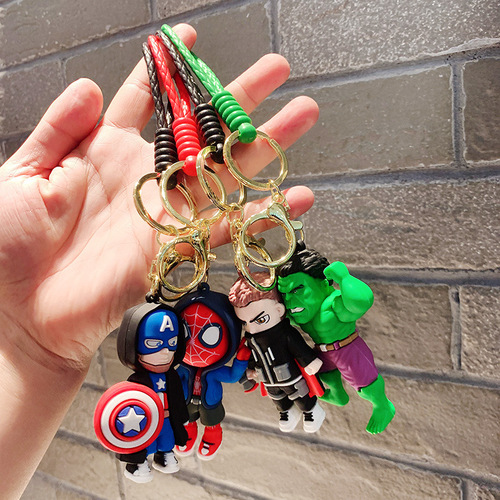 Spider-Man Doll Cute Keychain Wholesale Pendant Iron Man Keychain Creative Small Pendant Keychain Doll
