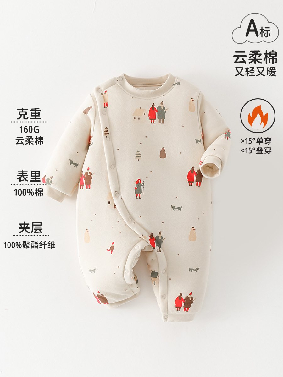 autumn and winter baby cotton-padded jumpsuit newborn rompers romper thickened cotton clothes cotton-padded clothes cute outdoor winter