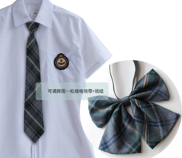 Pine green tie+collar
