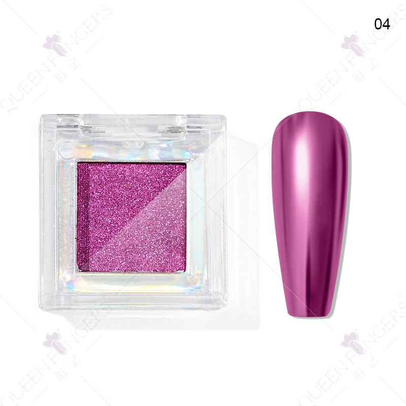 Nuevo brillo de uñas color sólido espejo mágico polvo cuadrado caja brillo láser polvo de titanio polvo de oro polvo de hadas polvo de sombra de ojos en polvo