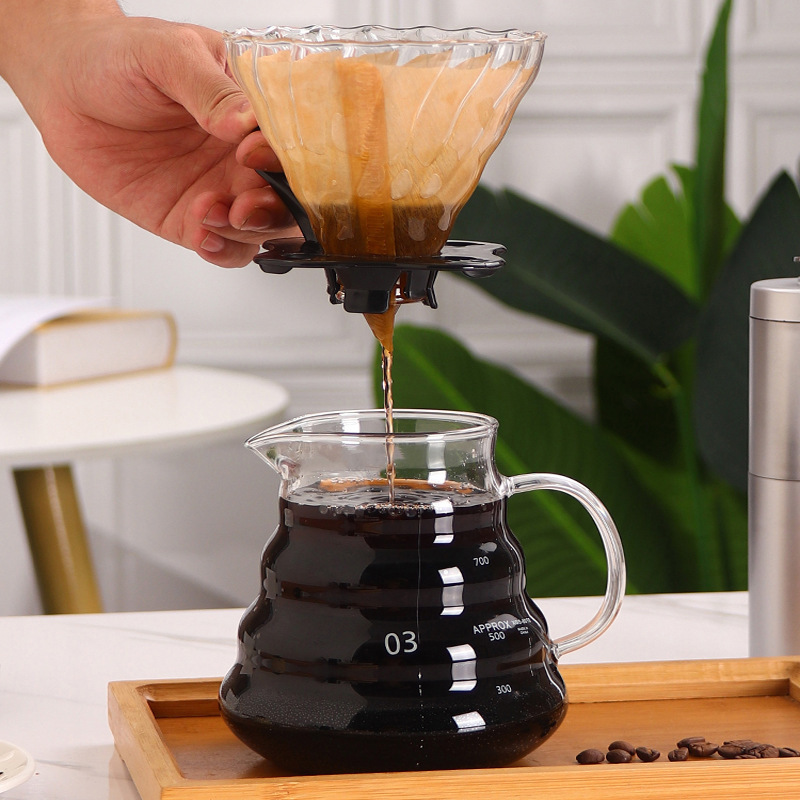 Teflon coffee pot drip coffee filter cup coffee bean grinder hand glass sharing pot cloud pot wholesale