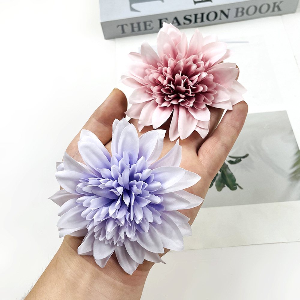 Simulación de belleza crisantemo flor al por mayor DIY tela tela de seda falsa flor ropa sombrero material paquete accesorios de fotografía ornamentos florales