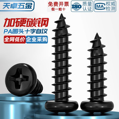 PA加硬鉄黒亜鉛発黒十字盤頭タッピング小ねじ電子丸頭ねじm1 m 2m 3m 4mm