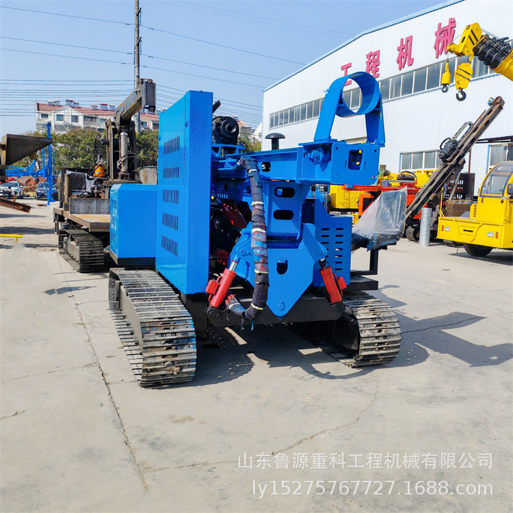 液压行走履带光伏打桩机 5米地基钻孔机 风化岩潜孔钻机