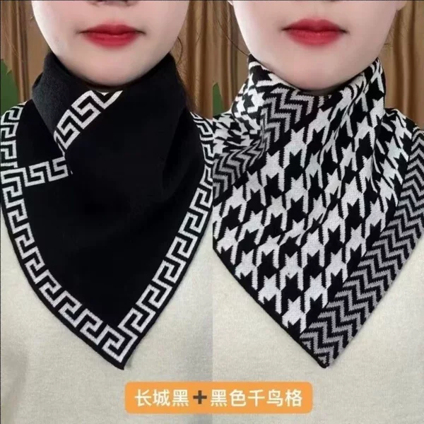 2023 Winter New Triangle Scarf Warm Cervical Vertebra Korean Versatile Cold-proof Scarf Neck Set Triangle Towel