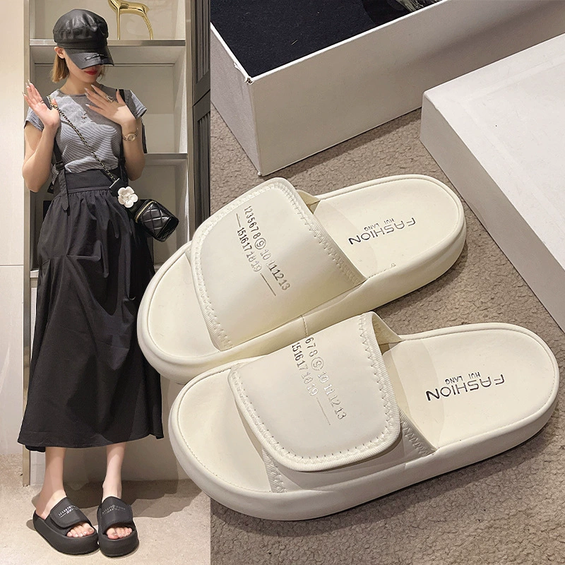 EVA Обувь с дырками на толстой подошве женская летняя одежда 2024 новая модная сеть красная увеличенные нескользящие и неприятные холодные тапочки