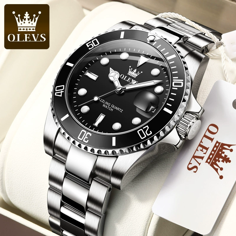 Men’s quartz watch 5885, 41 mm, 30M waterproof, stainless steel bracelet