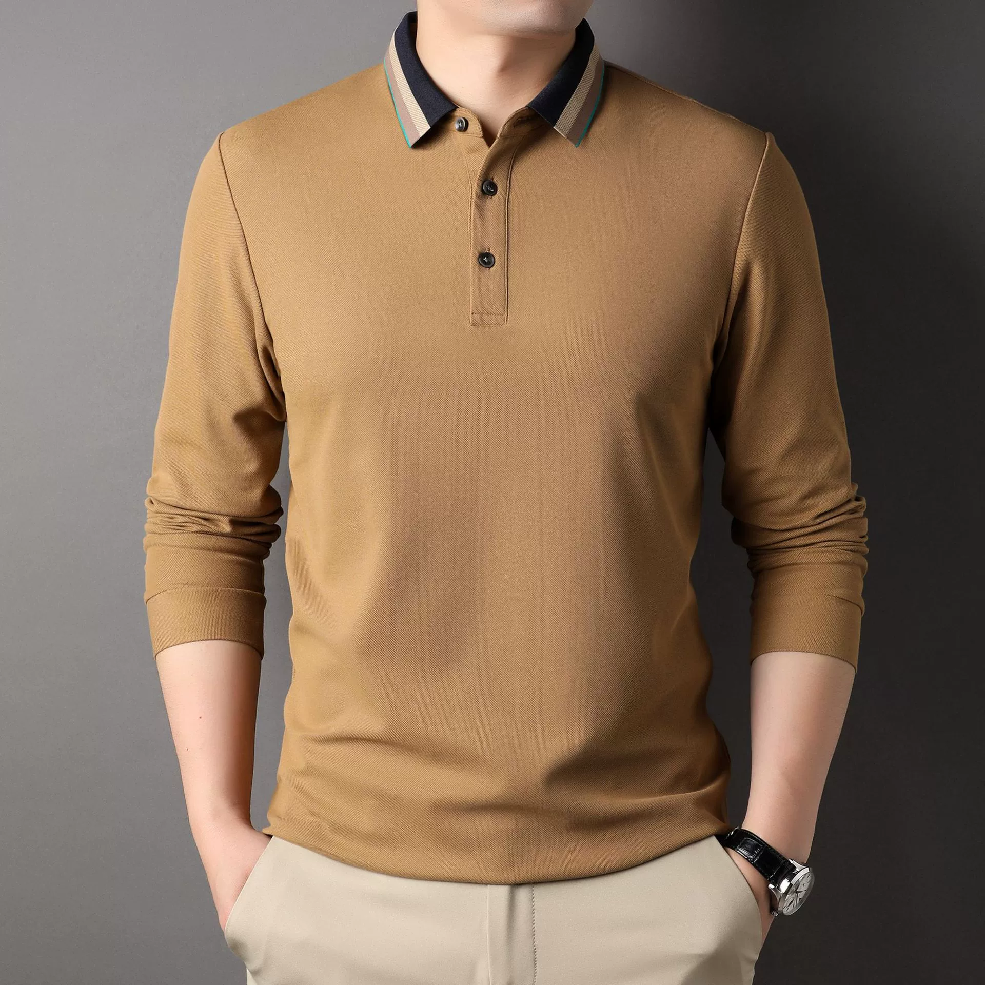 Autumn breathable base body-friendly long-sleeve, polo, Spring/Fall 2025 model
