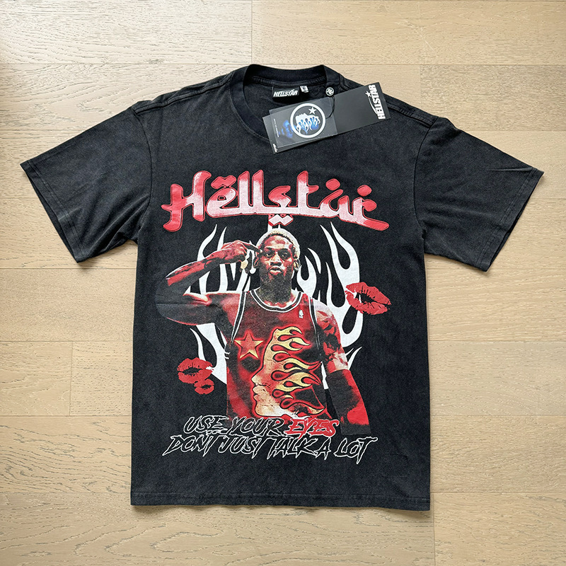 新型美潮Hの星シリーズプリント双紗純綿カジュアル男女夏カジュアルゆったり半袖tシャツ|undefined