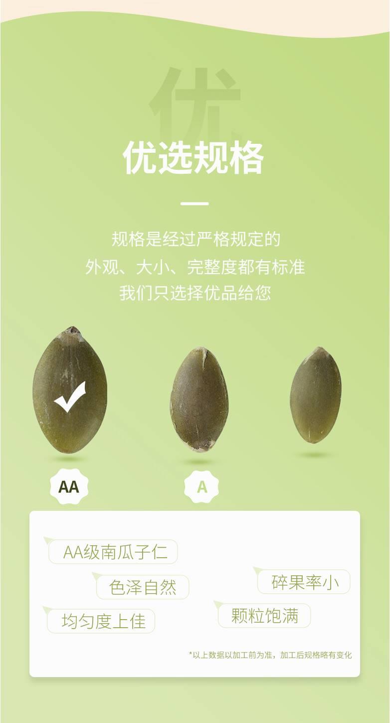 Pumpkin Seed Kernels Nan Gua Zi Ren Raw Hulled Seeds 60g Jar Snack Topping specifications