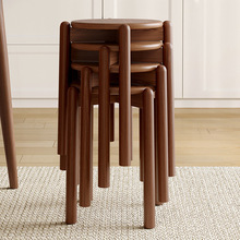 实木凳子家用可叠放圆凳客厅中式餐桌凳餐椅方凳简约现代板凳高凳