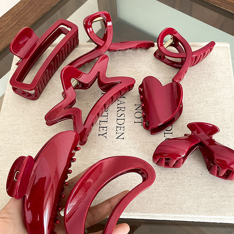 Bordeaux haarclip voor dames elegante haarklem_voghion.com