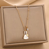 Necklace stainless steel, fashionable accessory, chain for key bag , suitable for import, simple and elegant design