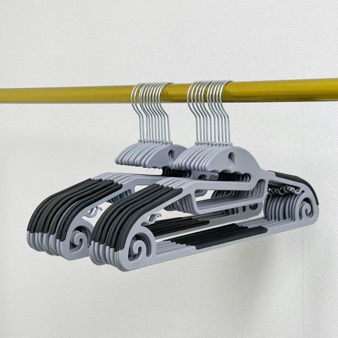 Non-Slip Seamless Drying Hanger Wet and Dry Dual-Use Plastic Clothes Rack Adult Household Wardrobe Hanger