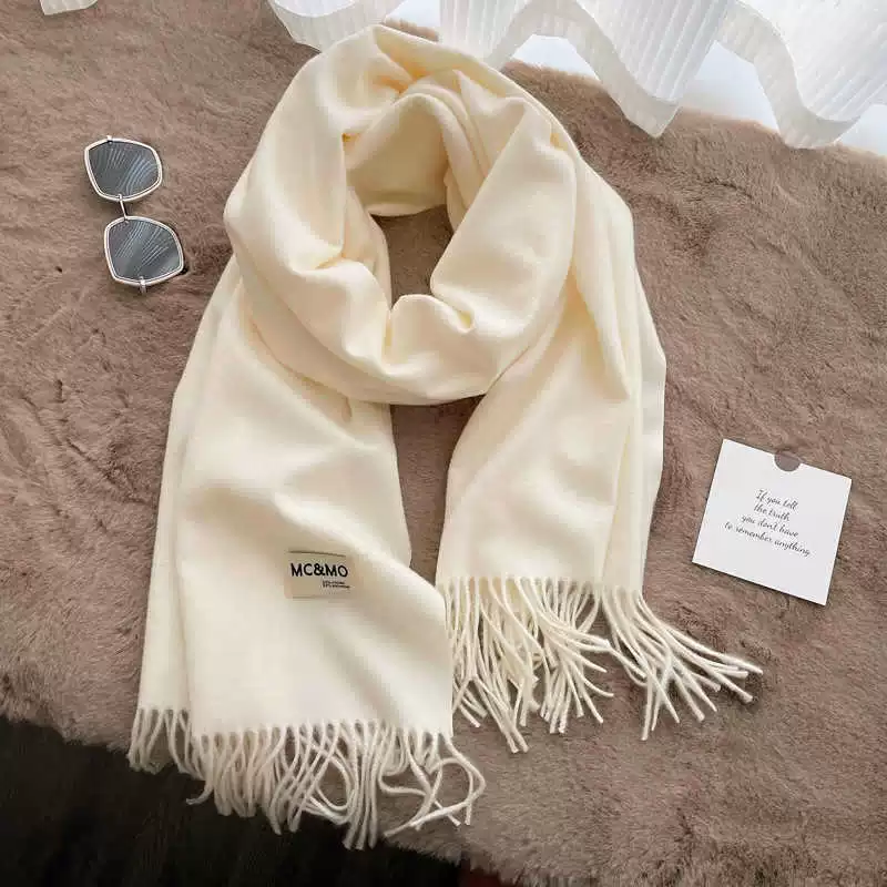 Colored winter scarf, red cashmere, keep warm universal cloak, increased thickness