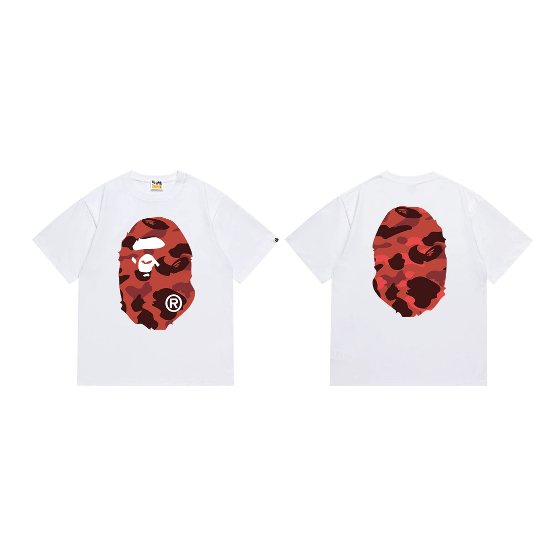 Короткая футболка повседневная с коротким рукавом (BAPE) двойной пряжи унисекс, разноцветная и размеры S–XXL