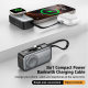 Portable hand-held three-in-one wireless charging belt cable