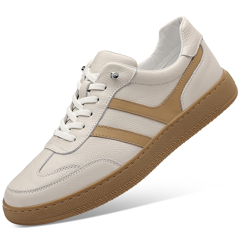 Cabeza de piel de vaca de otoño nuevo hombre casual zapatos de cuero de hombre zapatos de entrenamiento de estilo alemán zapatos blancos al aire libre zapatos de hombre zapatos