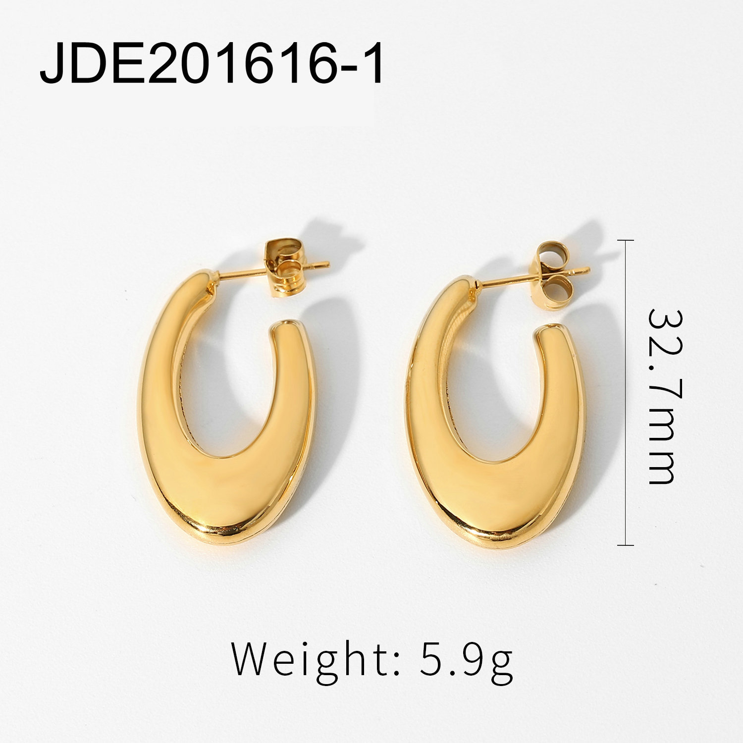 Wholesale Jewelry Oval U-shaped Stainless Steel Fashion Earrings Nihaojewelry display picture 10