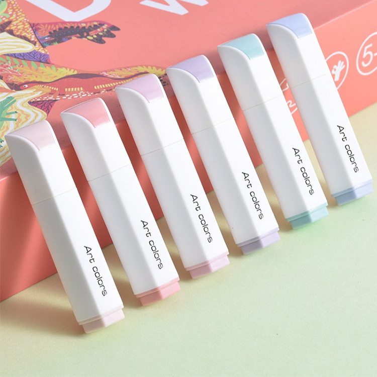 跨境迷你熒光筆套裝創意mini護眼軟頭手工手賬筆學生記號筆贈貼紙