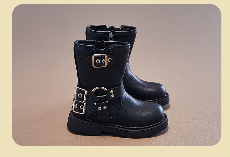Scarpe per bambini nuovi stivali in pelle per bambini grandi in stile britannico per autunno e inverno, scarpe in pelle con suola morbida per bambini_voghion.com