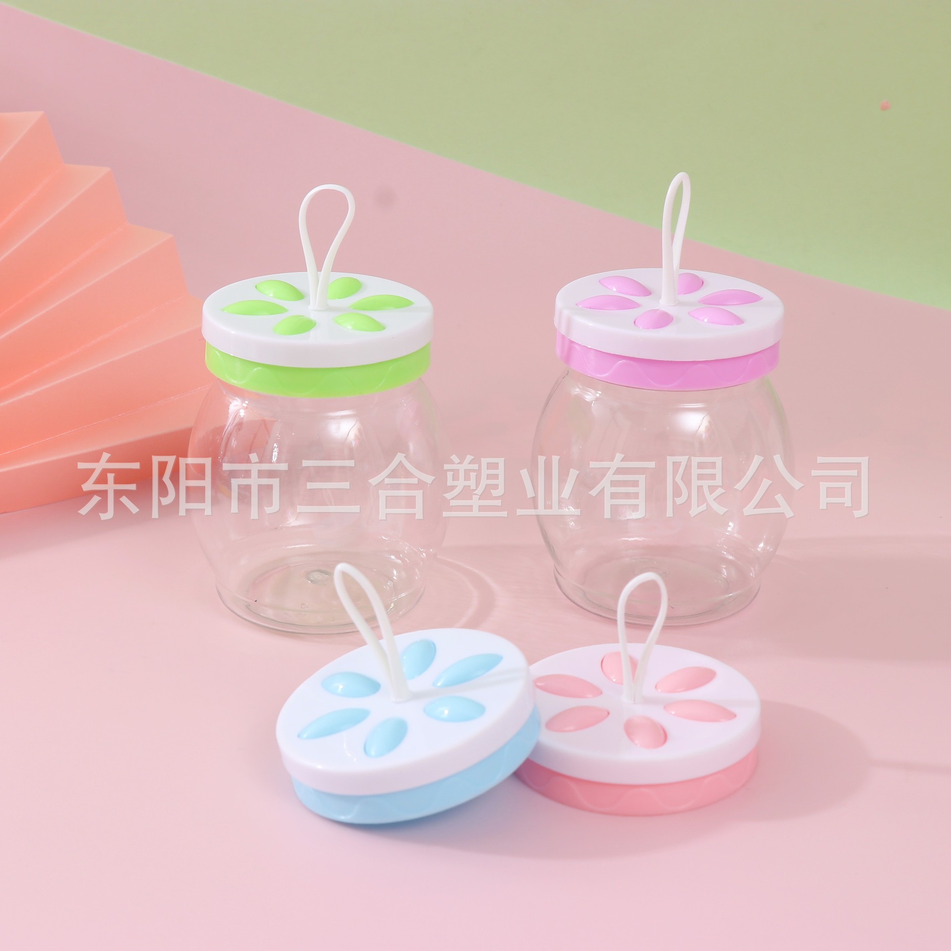 180ml卡通灯笼瓶子pet带盖透明diy饰品收纳瓶水晶泥塑料瓶厂家