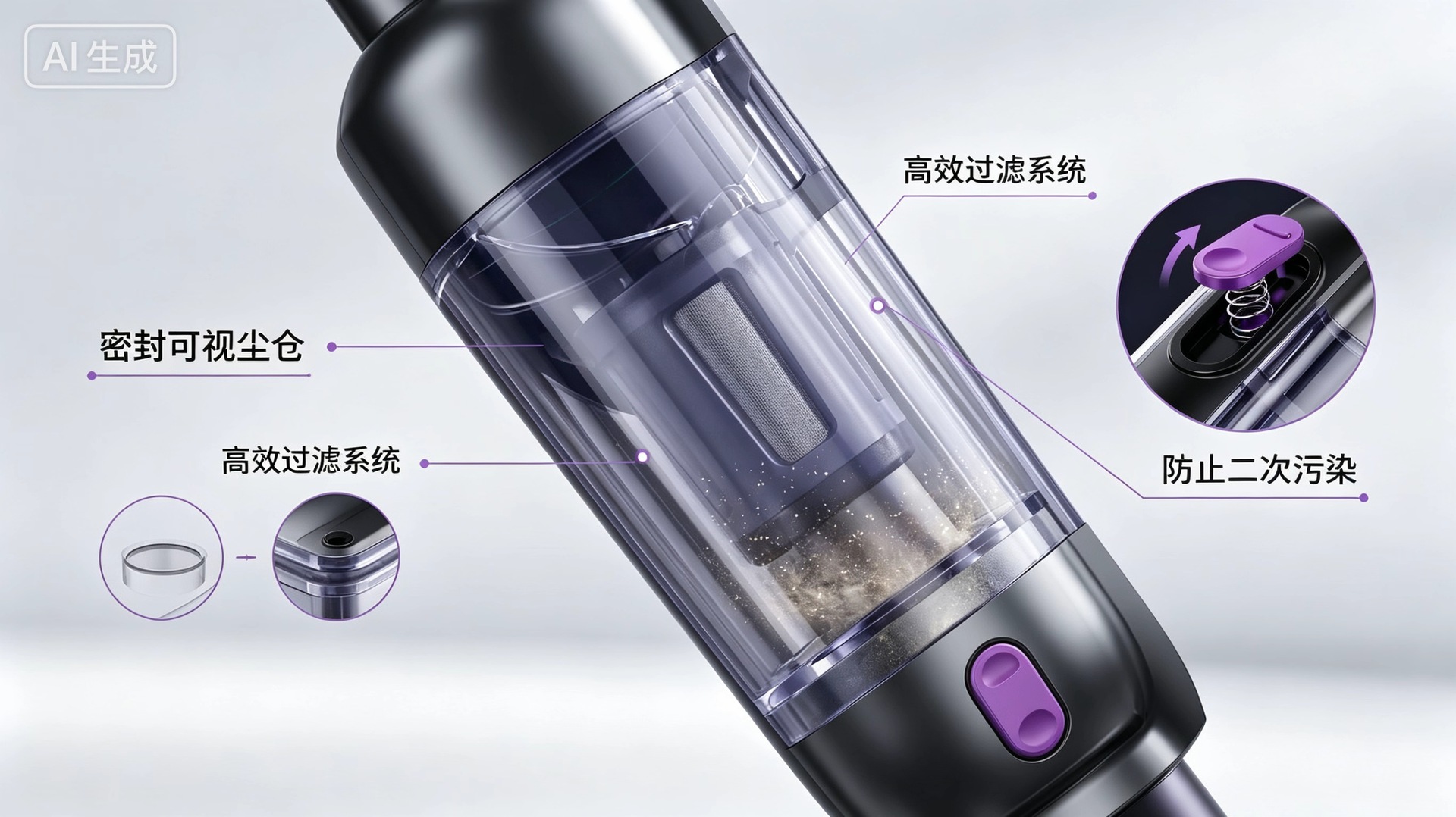Luoshiman 2026 Flagship Jy-06 Wireless Car Vacuum Cleaner 75W Handheld 11.1V High Voltage and High Suction Power