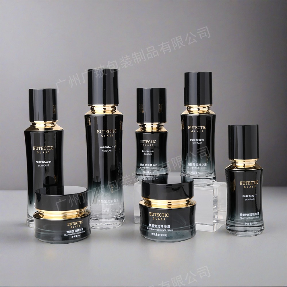 高级感渐变瘦腰瓶 护肤品包材玻璃瓶 爽肤水乳液膏霜分装喷雾瓶