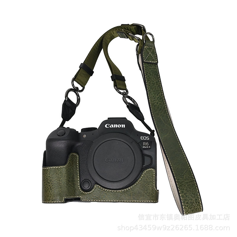 (2개) 캐논 R5 | R6II 2 세대 LITCHI 패턴 마그네틱 베이스는 V303 어깨 끈과 일치 할 수 있습니다
