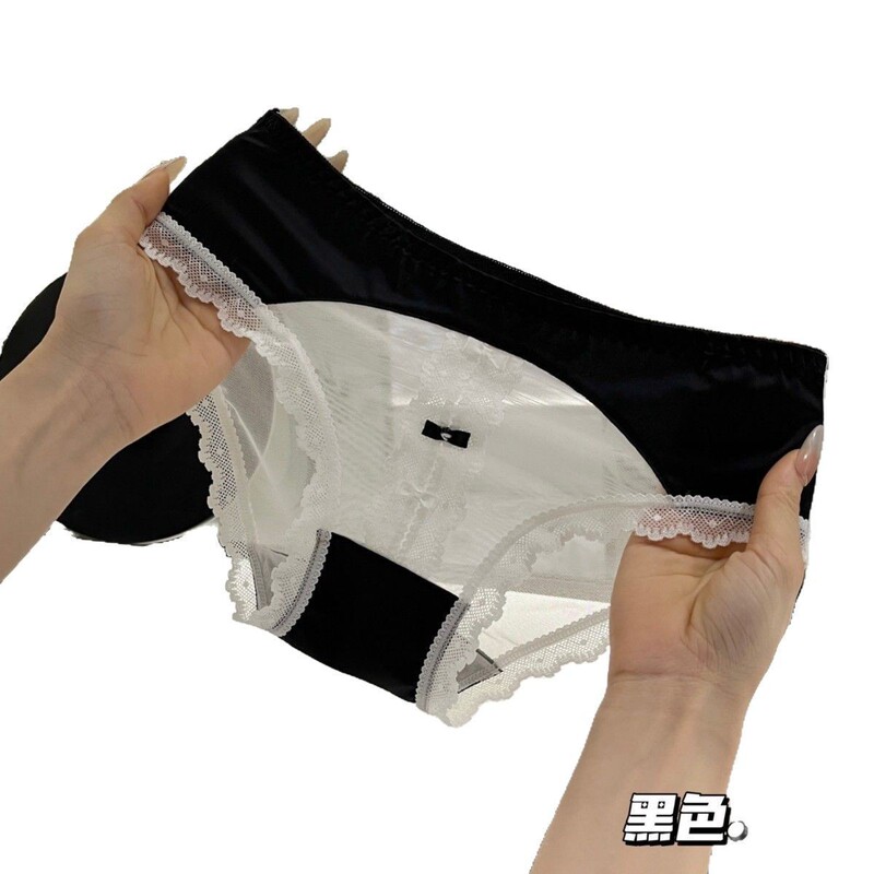 7A纯棉裆女士纯棉内裤女国风少女系蕾丝欲仙气少女中腰透气三角裤|undefined