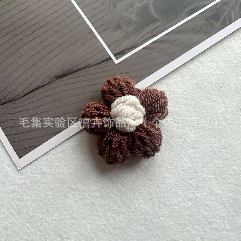 送料無料手作りかぎ針編みパフフラワーウールの花 DIY ヘアピンジュエリーアクセサリーコサージュバッグ衣類アクセサリーフラワー|undefined