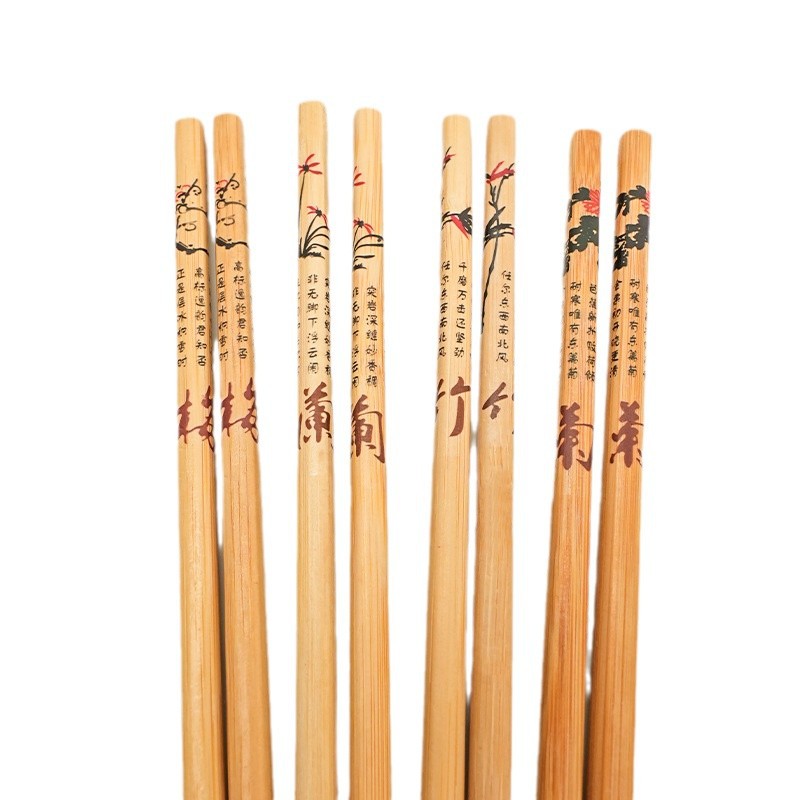 Alishan sweet bamboo printed chopsticks plum