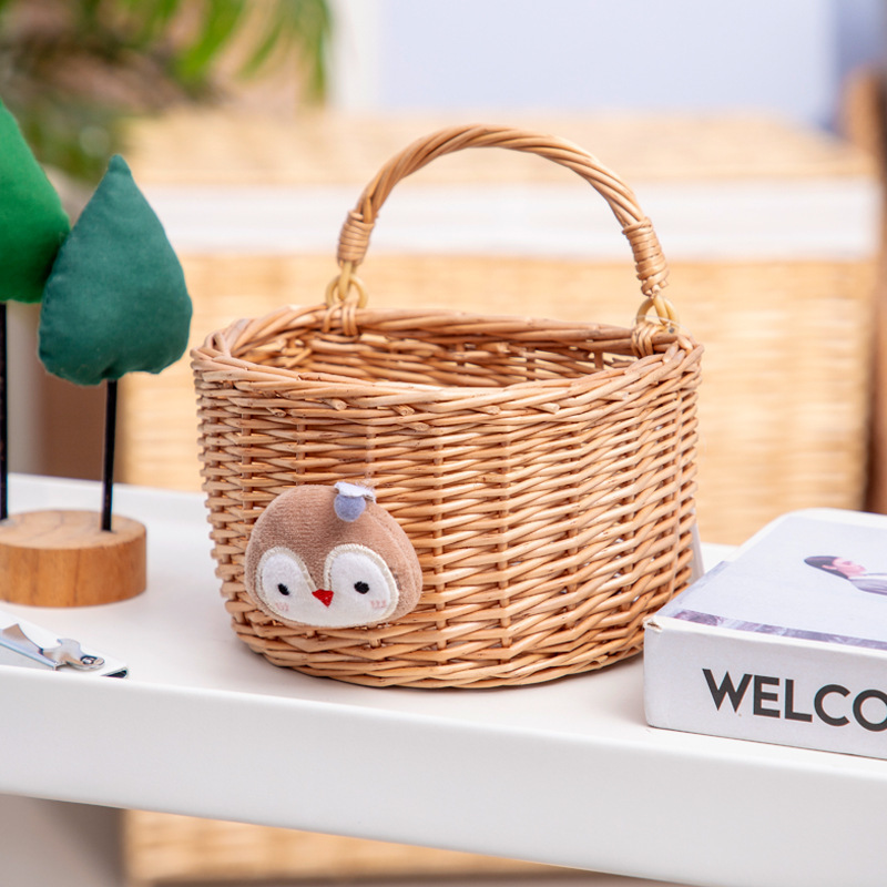 Cestas de flores portátiles tejidas a mano tejidas de paja pequeñas macetas colgadas de pared de caña tejidas cestas colgadas de calabaza de agua colgadas de hierba flor seca vasos