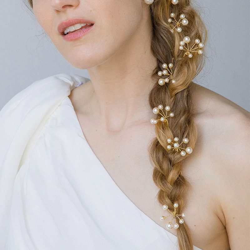 Amazon flor de perla caliente temperamento cabello de novia joyería de cabello simple accesorios para mujer headwear