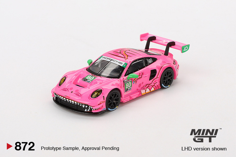 MINIGT カーモデル ポルシェ 911 GT3 R No.80 AO レーシング ピンク恐竜カーモデル 872|undefined