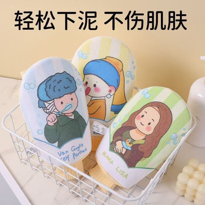 dibujos animados famosos flores de baño de doble cara guantes de goma espumosos para niños chicas lindas gigantes baños de barro baño doméstico bola de baño