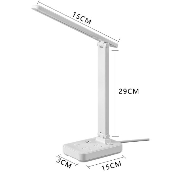 Cross-border LED desk lamp for students eye protection with charging socket folding desk lamp charging and inserting dual-purpose dormitory reading lamp