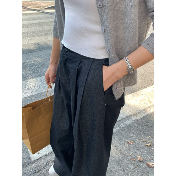Huang Zheng Lazy Style Wide Leg Yamamoto Casual Pants Women's Spring and Summer 2025 Korean Style Loose H1GB510107 Pants