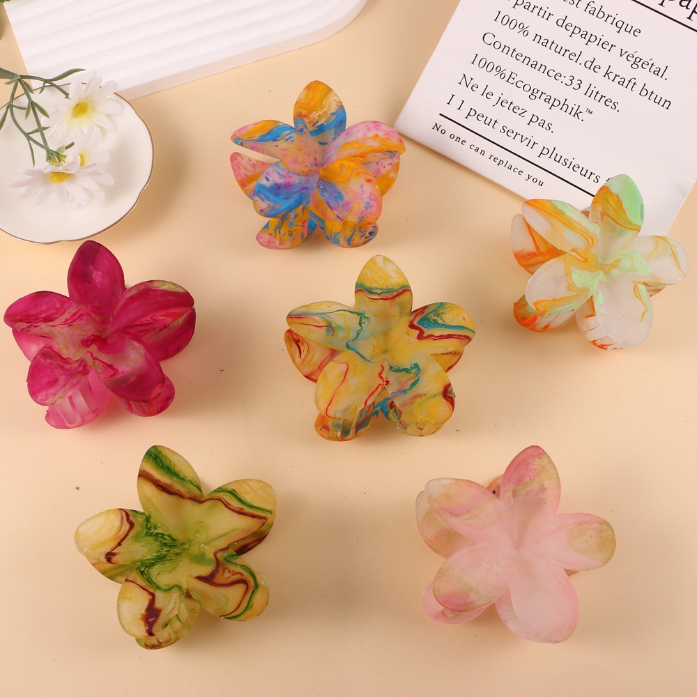 Hair Claws Hair Accessories Type Elegant Lady Women's Plumeria Plastic Hair Claws