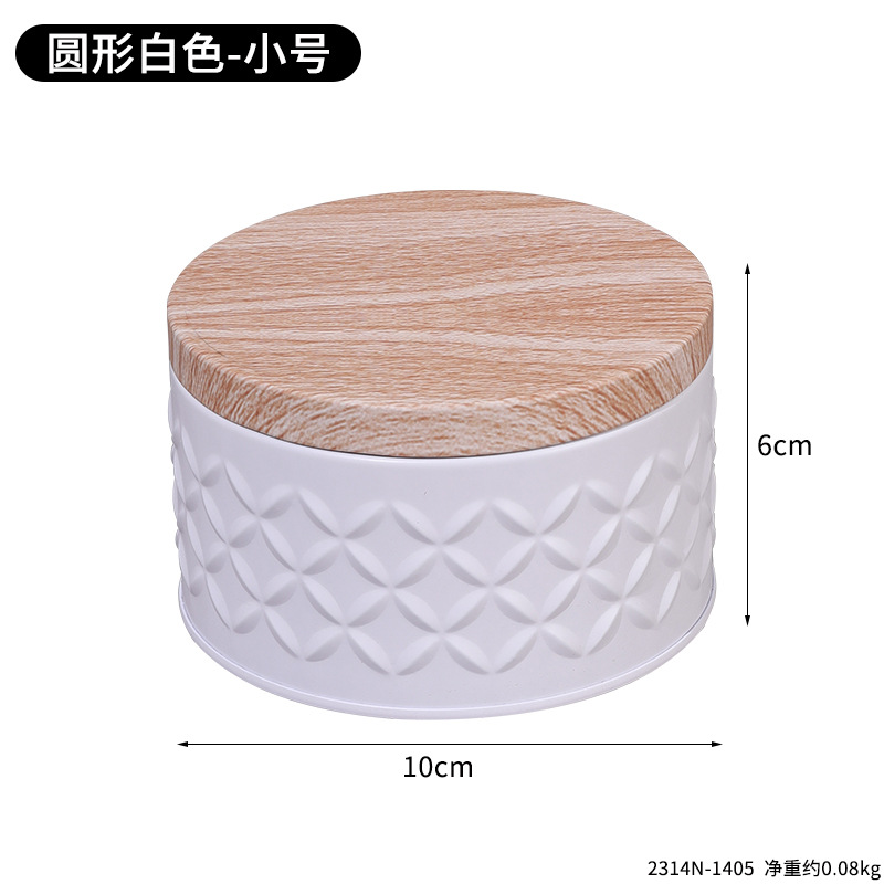 Nuevo recipiente de sellado de hierro forjado para galletas contenida en latas de almacenamiento de bocadillos lata de té portátil en polvo de café granos de café lata de almacenamiento