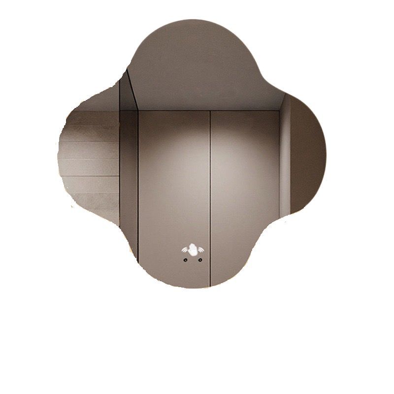 Espejo de baño inteligente con forma de trébol de cuatro hojas Espejo de desempañado led de arte de forma especial Espejo de tocador de baño sin marco