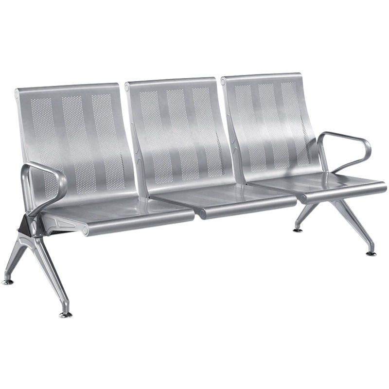 Sillas de espera con reposabrazos de acero laminado en frío para aeropuertos, estaciones, centros de salud y hospitales, fabricadas en Foshan.