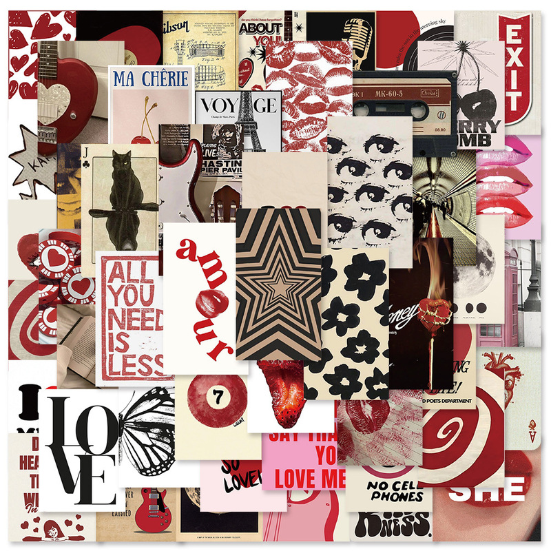 50 cross-border new Women Posters stickers y2k style laptop luggage computer waterproof stickers